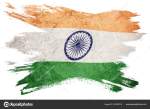 Grunge India flag. India flag with grunge texture. Brush stroke.