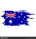 Australian flag painted by brush hand paints. Art Aussie flag. Watercolor flag. Australia art vector flag.