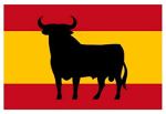 spanische flagge mit Stier