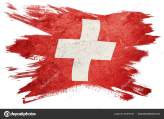 Grunge Switzerland flag. Swiss flag with grunge texture. Brush s